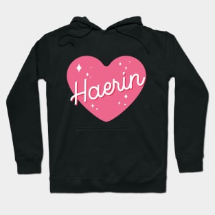 Newjeans new jeans Haerin name typography pink heart Hoodie